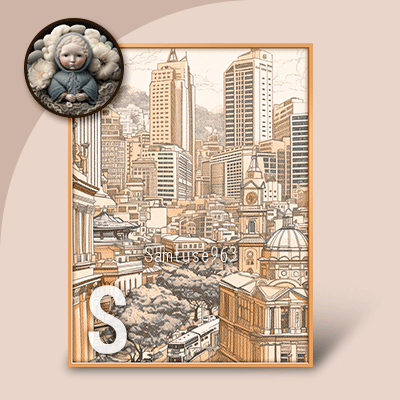 HQ Small Table Painting Achromatic City #1 logo