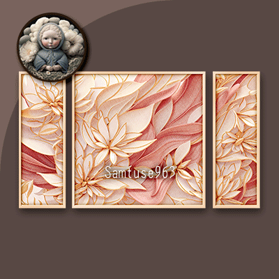 HQ Golden Abstract Triptych #1 Sellable Extra E Samtuse963 logo
