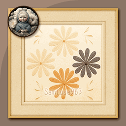 Minimalist Flower Square Painting #3 Sellable Extra C Samtuse963