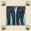 Male skinny calf jeans "Blue Dark Bird" logo