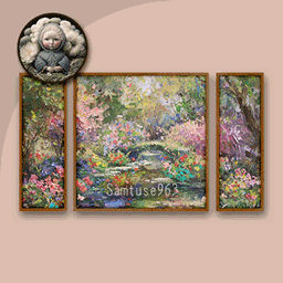 HQ Impressionist Landscape Triptych #1 Sellable Extra E Samtuse963