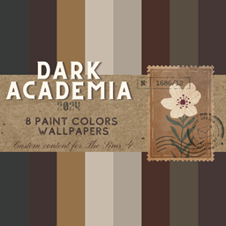 Sims4Luxury - Dark Academia 2024 - 8 paint colors - Wallpapers