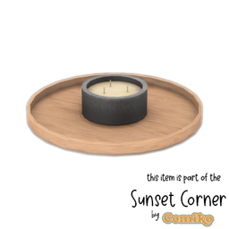 Comiko - Sunset Corner Tray With Candle