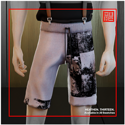 Grunge Patchwork Print Shorts