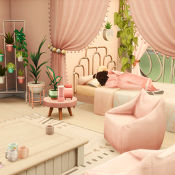 Cozy Gamer Girl Bedroom (no CC)