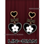 LIN-DIAN black gold pearl earrings logo