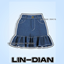 LIN-DIAN denim skirt logo