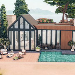 A-Frame with a pool