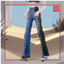 High Waist Side Slit Two-Tone Jeans logo
