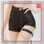 Chained Leg Ring High Waist Denim Shorts logo
