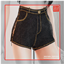 High Waist Criss Cross Lace Denim Shorts logo