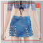 Low Rise Pleated Denim Skirt logo