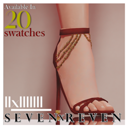 Chain Side Criss-Cross Front Strap Stiletto Heels