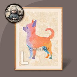 HQ Large Table Painting Minimalist Dog #1