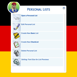 Lumpinou Personal Lists - German Translation