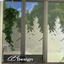 Privacy window with fir motif logo