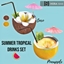 Summer tropical drinks set logo