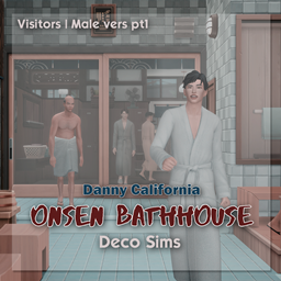 Onsen bathhouse Deco sims | male vers pt 1 logo
