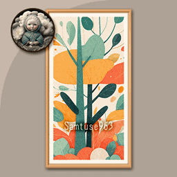 HQ Minimalist Plant Long Painting #2 Sellable Extra D Samtuse963