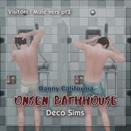 Onsen bathhouse Deco sims | male vers pt 2 logo