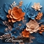 blue and orange paper flowers logo