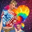 America Tie Dyed Crop T-Shirt logo