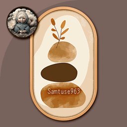 HQ Minimalism Stacked Stones Oval Frame #2 Samtuse963 logo