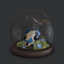 Animal skull under glass dome logo