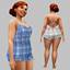 More Plaid Pajama Shorts Set [ Simtimates ] logo