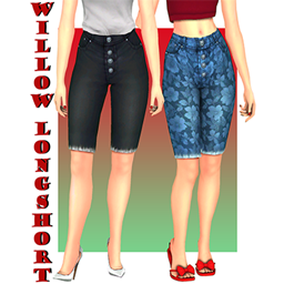 Willow long denim short logo
