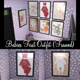 Babies First Outfit Framed logo