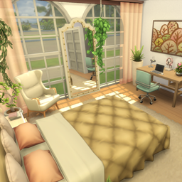 Warm Modern Plants Bedroom