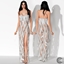 Sheer Sequin Gown logo