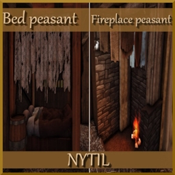 Bed and fireplace "peasant"