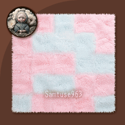 Pastel Fluffy Square Dance Rug #6 Samtuse963 logo