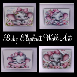 Cute Elephant Baby Wall Art logo