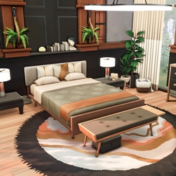 Elegant Dark Bedroom - No CC logo