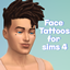 Face tattoo star and tear for sims 4 logo