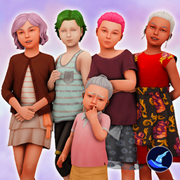 Unnatural Genetic Hair Colours for Little Sims (SWJB) logo
