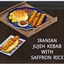 Jujeh Kebab with saffron rice by icemunmun Spanish translation. logo