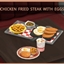 Chicken fried steak with eggs by icemunmun Spanish translation. logo