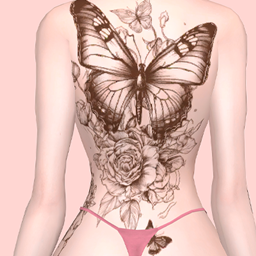Tattoos Roses-Butterfly