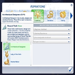 Architectural Designer Aspirations By KiaraSims4Mods Spanish Translation