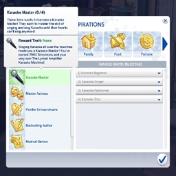 Karaoke Master Aspirations By KiaraSims4Mods Spanish Translation