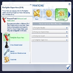 Firefighter Super Hero Aspirations By KiaraSims4Mods Spanish Translation
