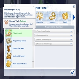 Philanthropist Aspiration By KiaraSims4Mods Spanish Translation