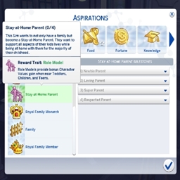 Stay-at-Home Parent Aspirations By KiaraSims4Mods Spanish Translation