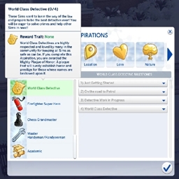 World Class Detective Aspirations By KiaraSims4Mods Spanish Translation