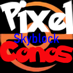 Pixelconos Skyblock logo