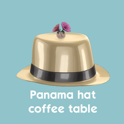 Panama hat coffee table logo